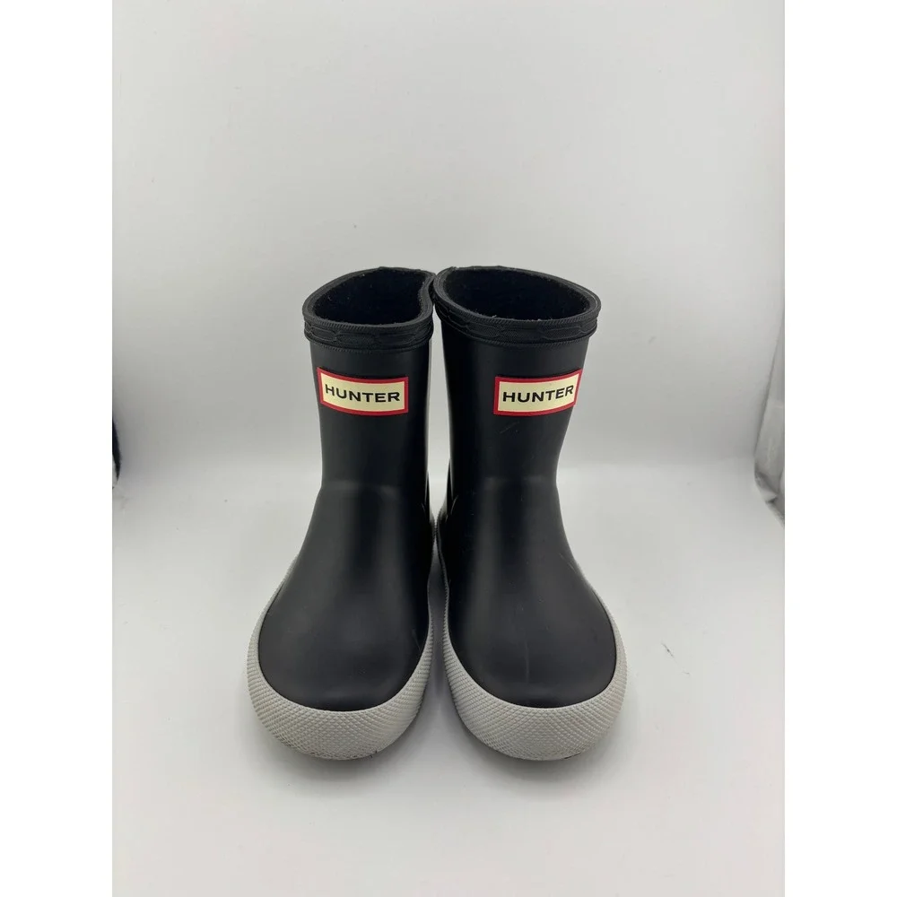 Hunter Kids First Classic Rain Boots Black Matte Waterproof Toddler Size 5